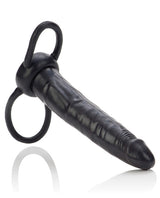 Accommodator Dual Penetrator Dildo Cock Ring - Black