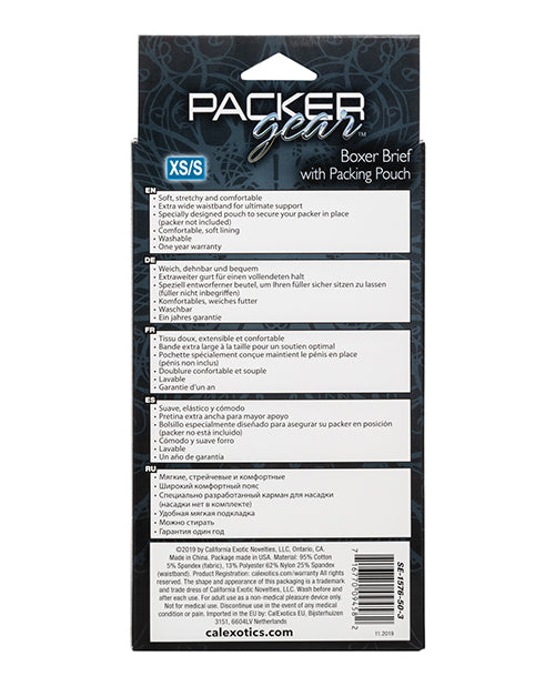 Packer Gear Boxer Brief with Packing Pouch - XS/S - Black
