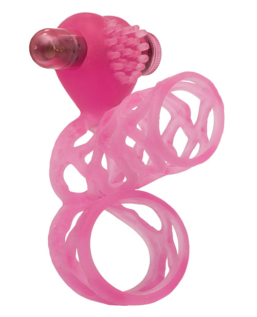 Lovers Cage Penis Enhancer and Cock Ring with Bullet - Pink