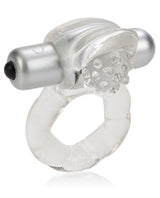 Nubby Lover`s Delight Vibrating Cock Ring with Clitoral Stimulation - Clear