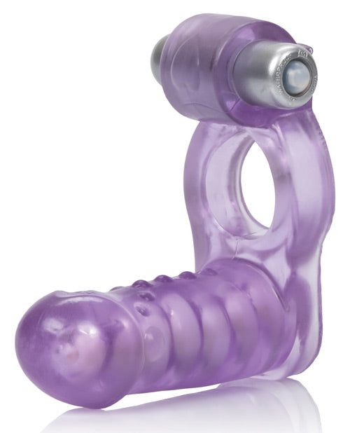 Double Diver Vibrating Enhancer with Flexible Penetrator 3 Speed Removable Bullet - Clear