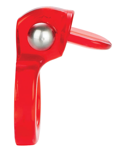 Clit Flicker Vibrating Cock Ring with Clitoral Stimulation - Red