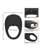 Couples`s Enhancers Silicone Rechargeable Pleasure Ring - Black