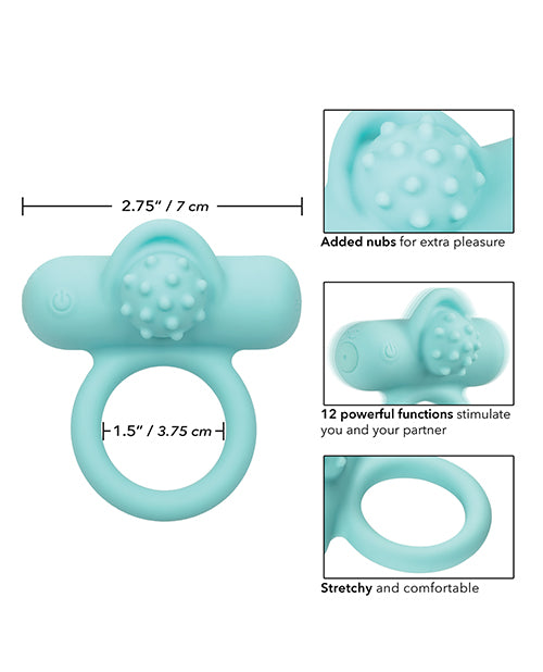 Couple`s Enhancers Silicone Rechargeable Nubby Lover`s Delight - Teal