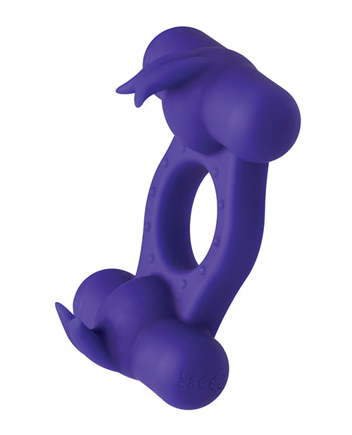 Couple`s Enhancers Silicone Rechargeable Triple Orgasm Enhancer - Purple