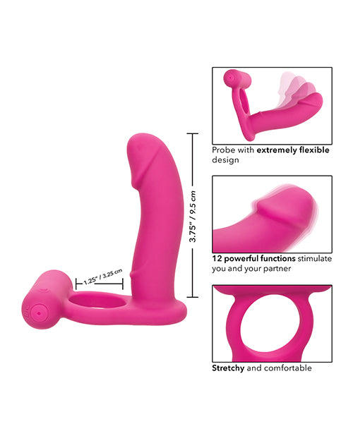 Silicone Rechargeable Double Diver Couples Ring - Pink
