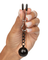 Nipple Grips Weighted Tweezer Nipple Clamps - Silver/Black