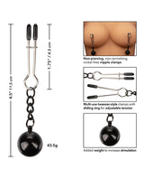 Nipple Grips Weighted Tweezer Nipple Clamps - Silver/Black