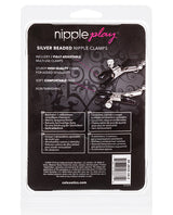 Nipple Play Silver Beaded Chain Nipple Clamps - Silver