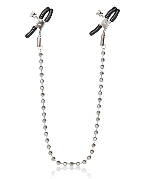 Nipple Play Silver Beaded Chain Nipple Clamps - Silver