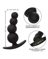 Boundless Beaded Silicone Anal Plug - Black