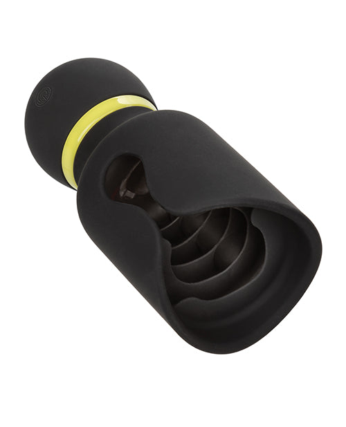 Boundless Flickering Rechargeable Silicone Stroker - Black