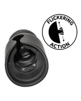 Boundless Flickering Rechargeable Silicone Stroker - Black