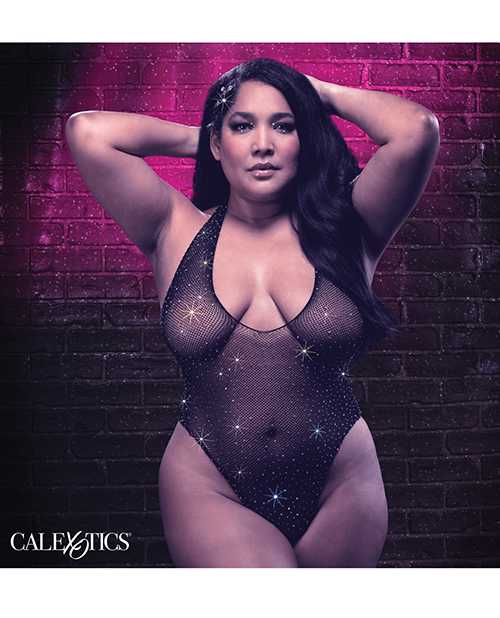 Radiance Deep V Body Suit - Plus Size - Black