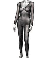 Radiance Crotchless Full Body Suit - Plus Size - Black