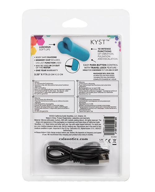 Kyst Lips Rechargeable Silicone Bullet Vibrator - Blue