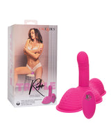 Triple Rider Remote Control Ecstasy Rumbler Rechargeable Silicone Vibrator - Pink