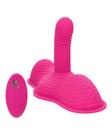 Triple Rider Remote Control Ecstasy Rumbler Rechargeable Silicone Vibrator - Pink