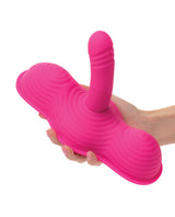 Triple Rider Remote Control Ecstasy Rumbler Rechargeable Silicone Vibrator - Pink