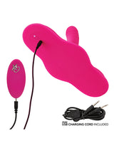 Triple Rider Remote Control Ecstasy Rumbler Rechargeable Silicone Vibrator - Pink
