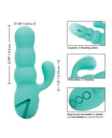 California Dreaming Del Mar Rechargeable Silicone Rabbit Vibrator - Teal