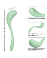 Elle Liquid Silicone Wand Rechargeable Vibrator - Green
