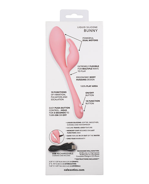 Elle Liquid Silicone Bunny Rechargeable Vibrator - Orange