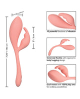 Elle Liquid Silicone Bunny Rechargeable Vibrator - Orange