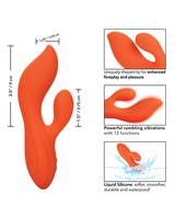 Stella Liquid Silicone Dual Teaser Rechargeable Vibrator - Orange