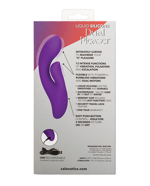 Stella Liquid Silicone Dual Pleaser Rechargeable Vibrator - Purple