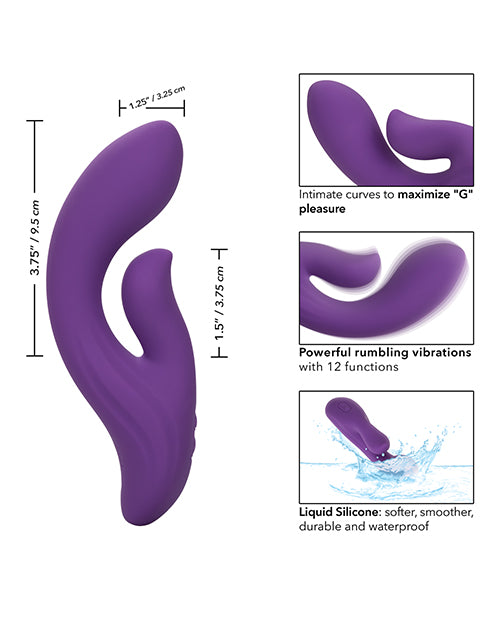 Stella Liquid Silicone Dual Pleaser Rechargeable Vibrator - Purple