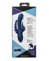 III Triple Orgasm Rechargeable Silicone Stimulating Triple Vibrator - Navy Blue
