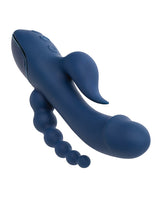 III Triple Orgasm Rechargeable Silicone Stimulating Triple Vibrator - Navy Blue