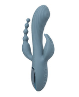 III Triple Ecstasy Rechargeable Silicone Stimulating Triple Vibrator - Blue