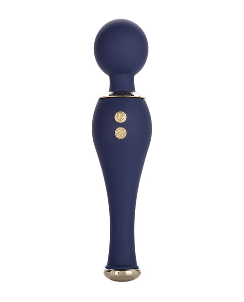 Chic Poppy Rechargeable Silicone Wand Massager - Blue