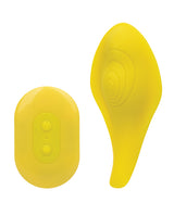 Neon Vibes The Secret Vibe Rechargeable Silicone Vibrator with Remote Control - Yellow