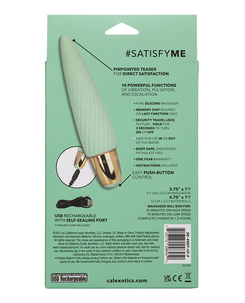 Slay #SatisfyMe Rechargeable Silicone Bullet Vibrator - Green