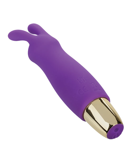 Slay #BuzzMe Rechargeable Silicone Rabbit Ears Bullet - Purple