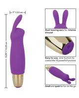 Slay #BuzzMe Rechargeable Silicone Rabbit Ears Bullet - Purple