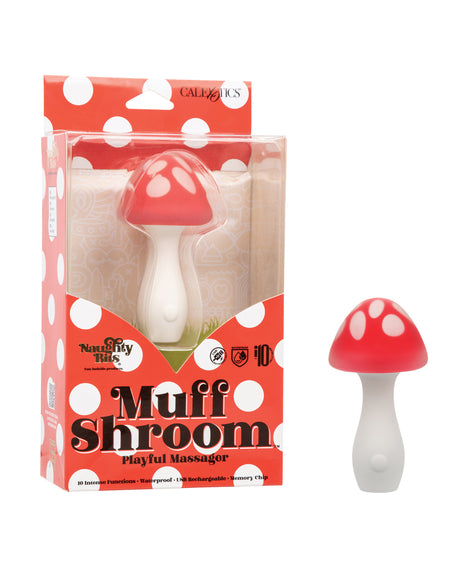 Naughty Bites Muff Shroom Playful Massager - Red/White