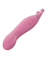 Tempt and Tease Kiss Rechargeable Silicone Vibrator with Clitoral Stimulator - Pink