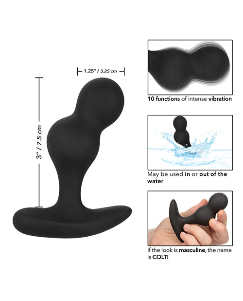 Colt Dual Power Probe Rechargeable Silicone Vibrator - Black