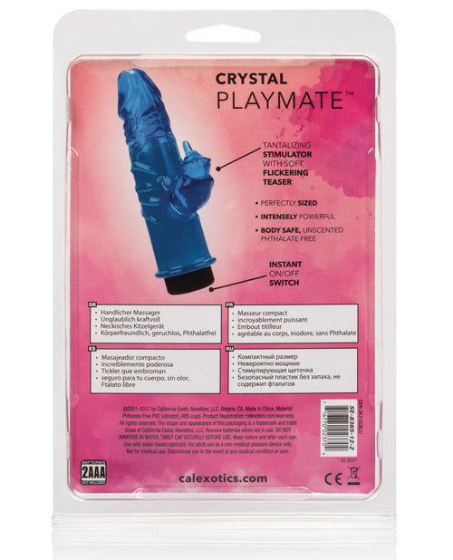 Crystal Playmate Dual Vibrating Rabbit Vibrator - Blue