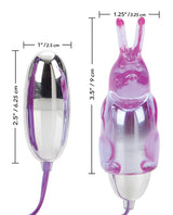 Dual Bunny Teaser Bullet with Wired Remote Control - Purple