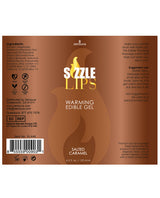 Sizzle Lips Warming Edible Massage Oil Salted Caramel 4.2oz