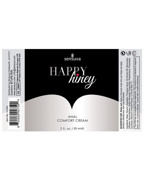 Sensuva Happy Hiney Anal Comfort Cream 2oz