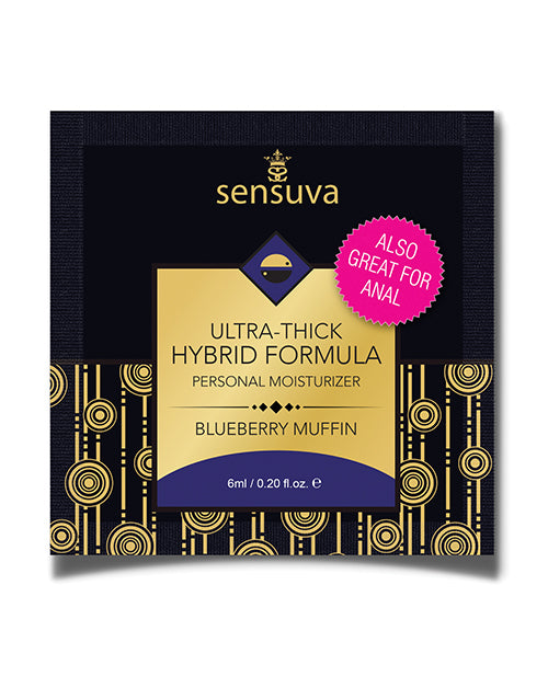 Sensuva Ultra Thick Hybrid Personal Moisturizer Single Use Packet - 6 ml Blueberry Muffin