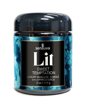 Sensuva Lit Sweet Temptation Luxury Massage Candle - 4 oz Vanilla
