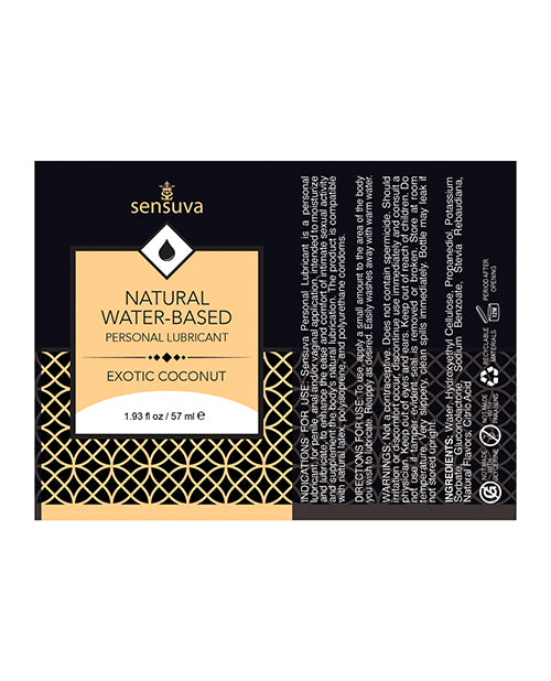 Sensuva Natural Water Based Exotic Coconut Flavored Lubricant 2oz