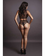 Le Desir Duo Net Key Hole Bra Set - O/S - Black